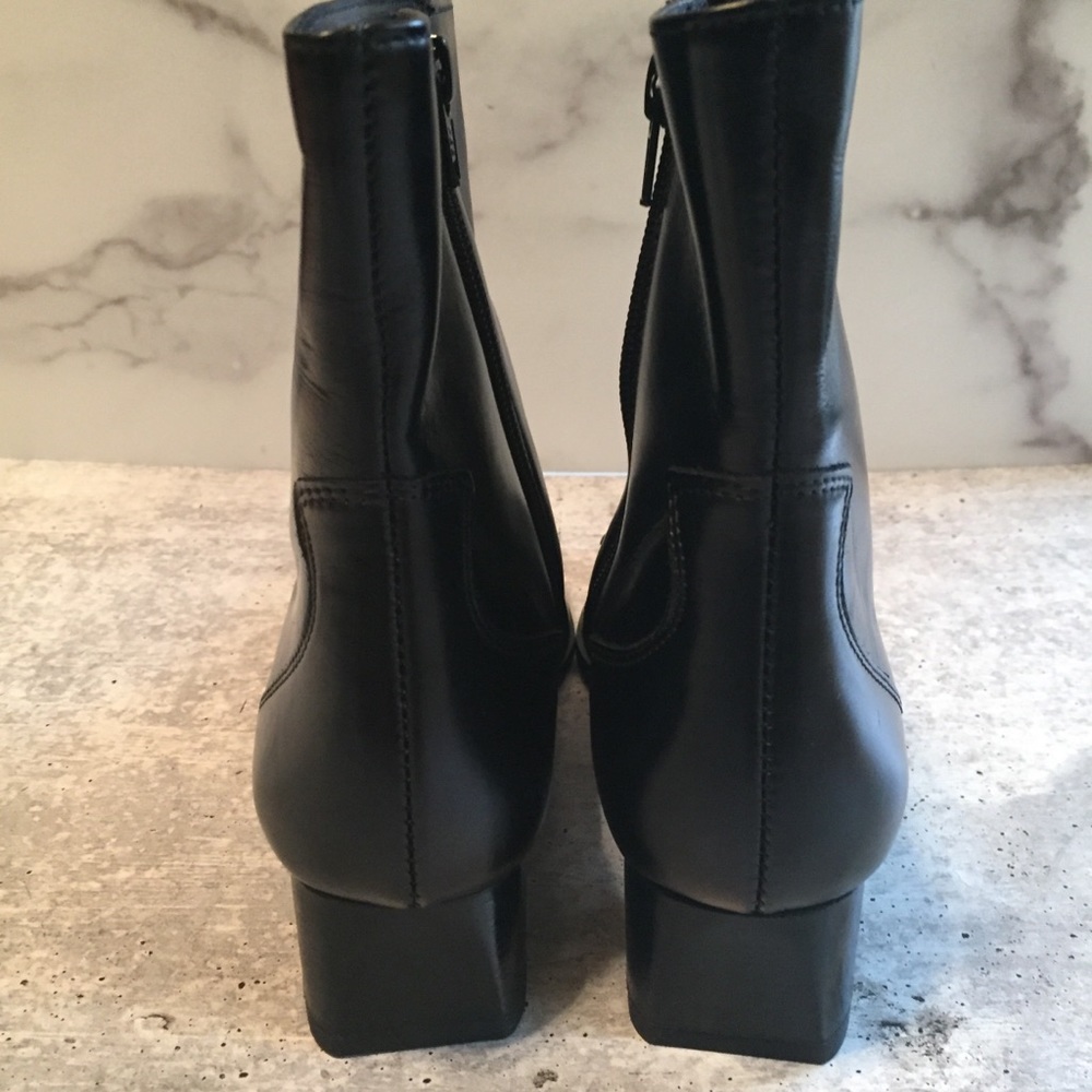 Paul Green Dario Black Leather Booties Size 6 - Picture 5 of 8